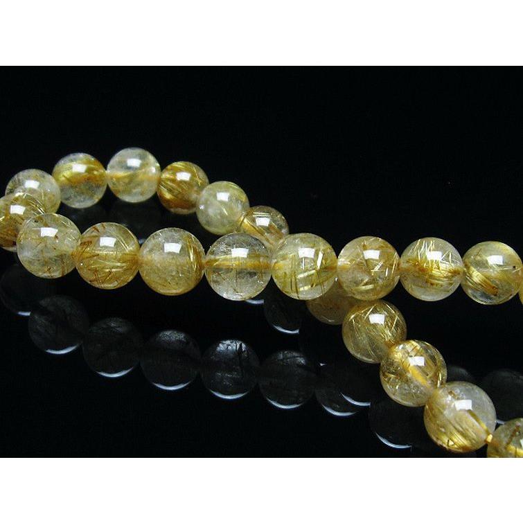 ルチルクォーツ ブレスレット ゴールドタイチンルチル 7mm t116-12096