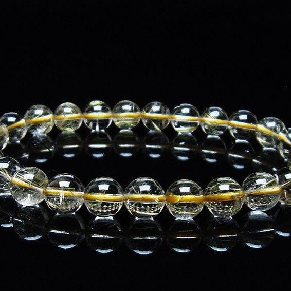 ルチルクォーツ ブレスレット ゴールドタイチンルチル 7mm t116-12143