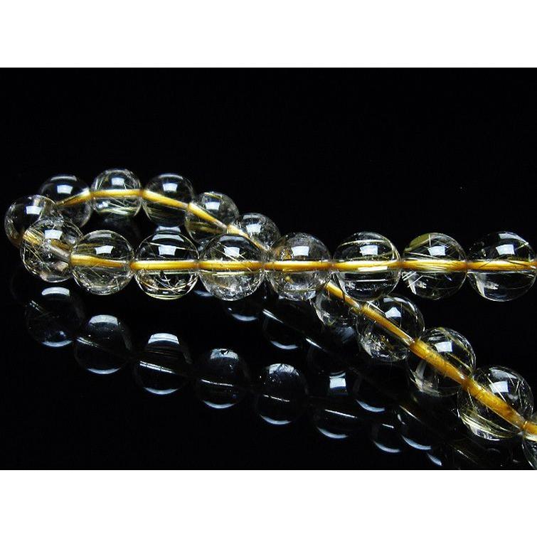 ルチルクォーツ ブレスレット ゴールドタイチンルチル 7mm t116-12143