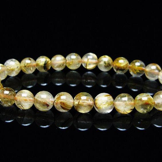 [最高級品/中古]タイチンゴールドルチルクォーツ ブレスレット 12ｍｍ トップクォリティ]タイチンゴールドルチルクォーツブレスレット（約