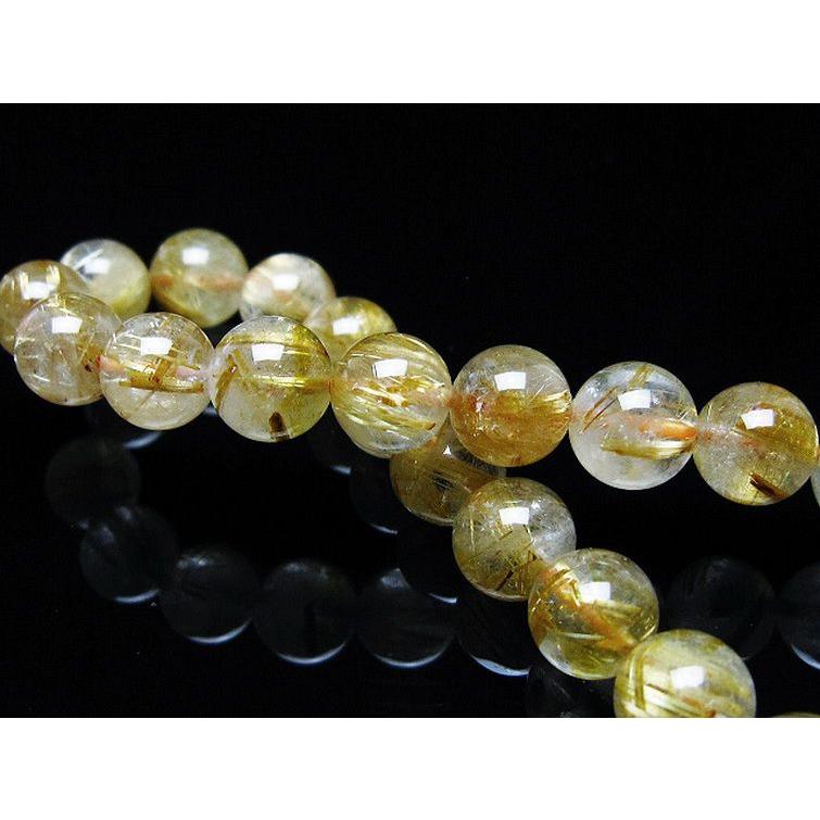 ルチルクォーツ ブレスレット ゴールドタイチンルチル 8mm t116-12282