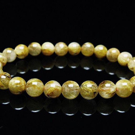 ルチルクォーツ ブレスレット ゴールドタイチンルチル 7mm t116-12299