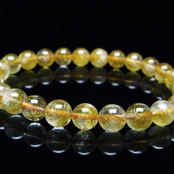 ルチルクォーツ ブレスレット ゴールドタイチンルチル 7mm t116-12304