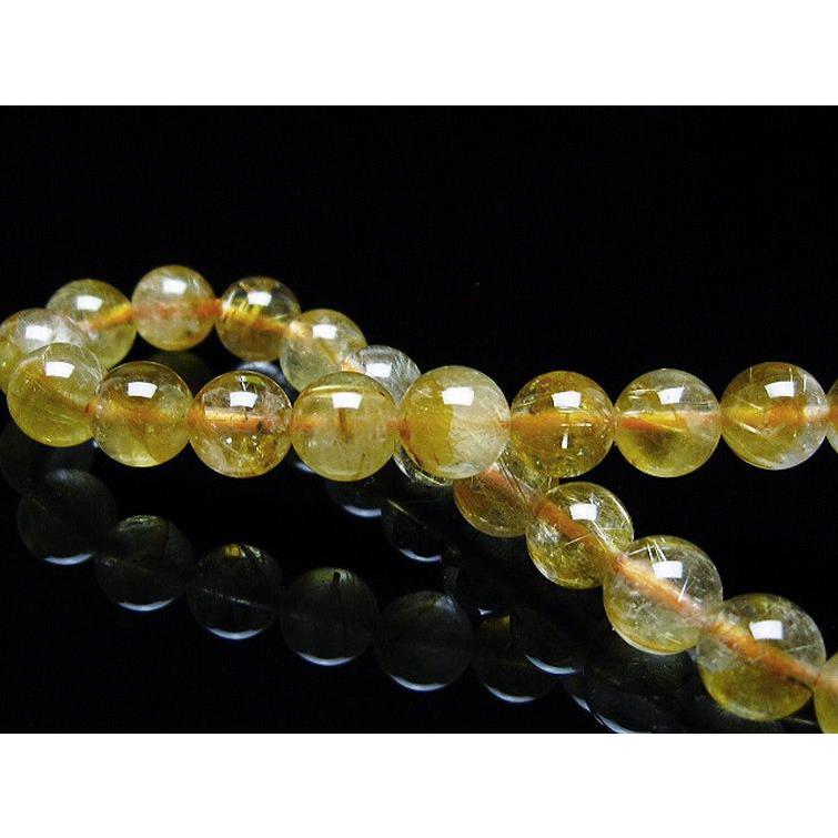 ルチルクォーツ ブレスレット ゴールドタイチンルチル 7mm t116-12304