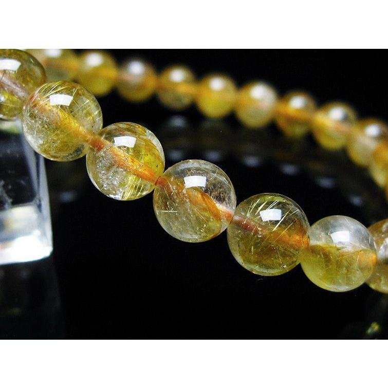 ルチルクォーツ ブレスレット ゴールドタイチンルチル 7mm t116-12304