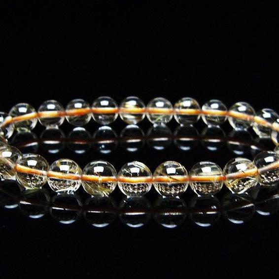 ルチルクォーツ ブレスレット ゴールドタイチンルチル 7mm t116-12397