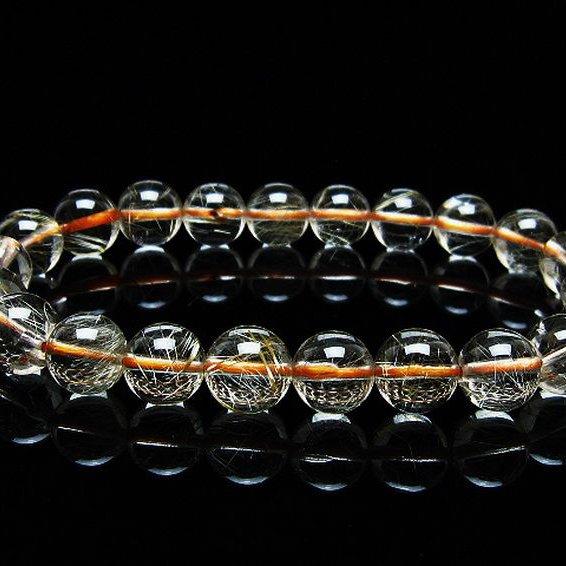 ルチルクォーツ ブレスレット ゴールドタイチンルチル 9mm t116-12419