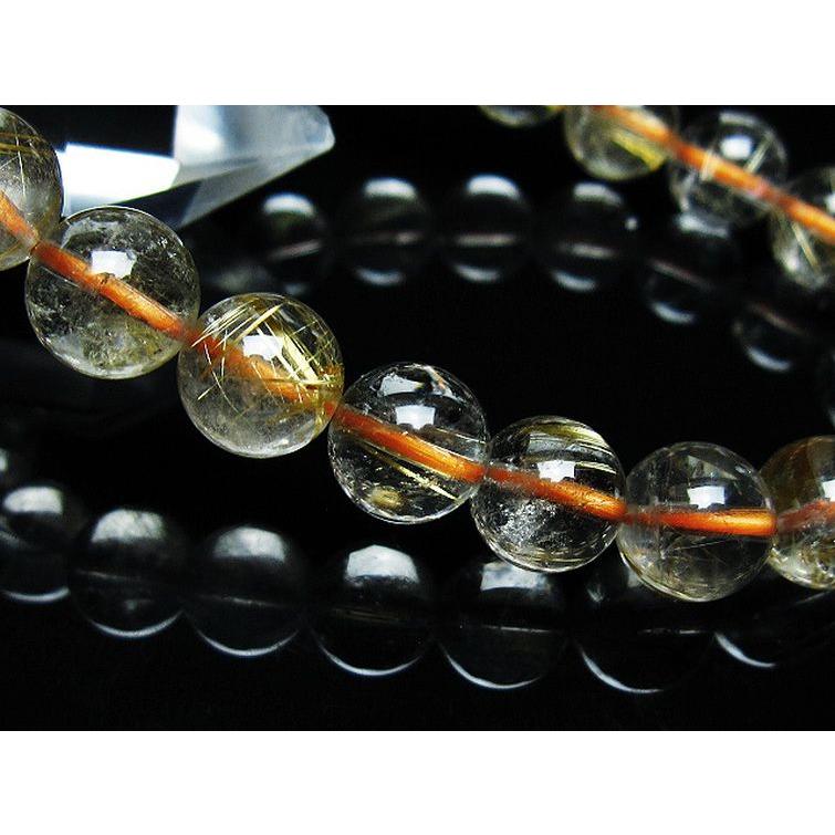 ルチルクォーツ ブレスレット ゴールドタイチンルチル9mm t116-12596