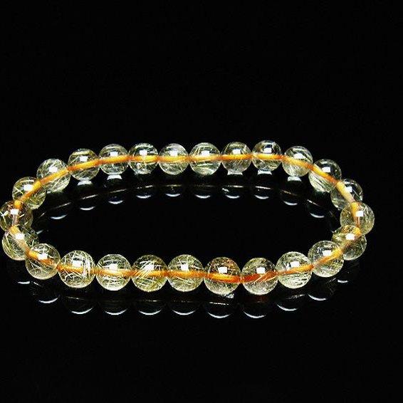 ルチルクォーツ ブレスレット ゴールドタイチンルチル7mm t116-12730