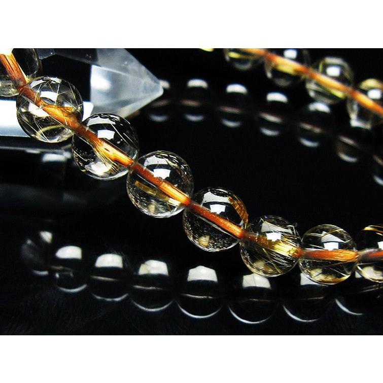 ルチルクォーツ ブレスレット ゴールドタイチンルチル 8mm t116-12736