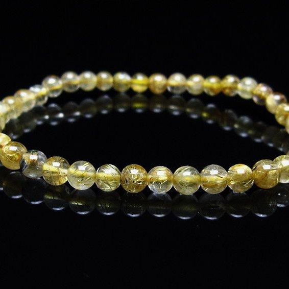 ルチルクォーツ ブレスレット ゴールドタイチンルチル 5mm t116-12790