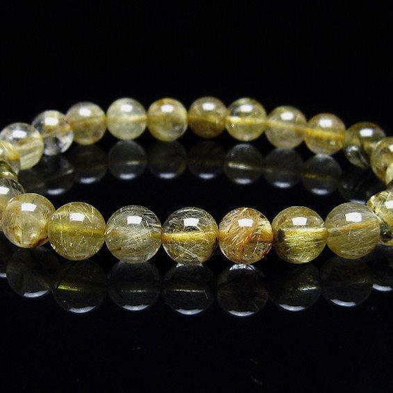 ルチルクォーツ ブレスレット ゴールドタイチンルチル 8mm t116-12846