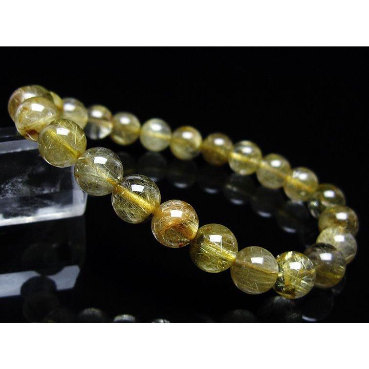 ルチルクォーツ ブレスレット ゴールドタイチンルチル 8mm t116-12846