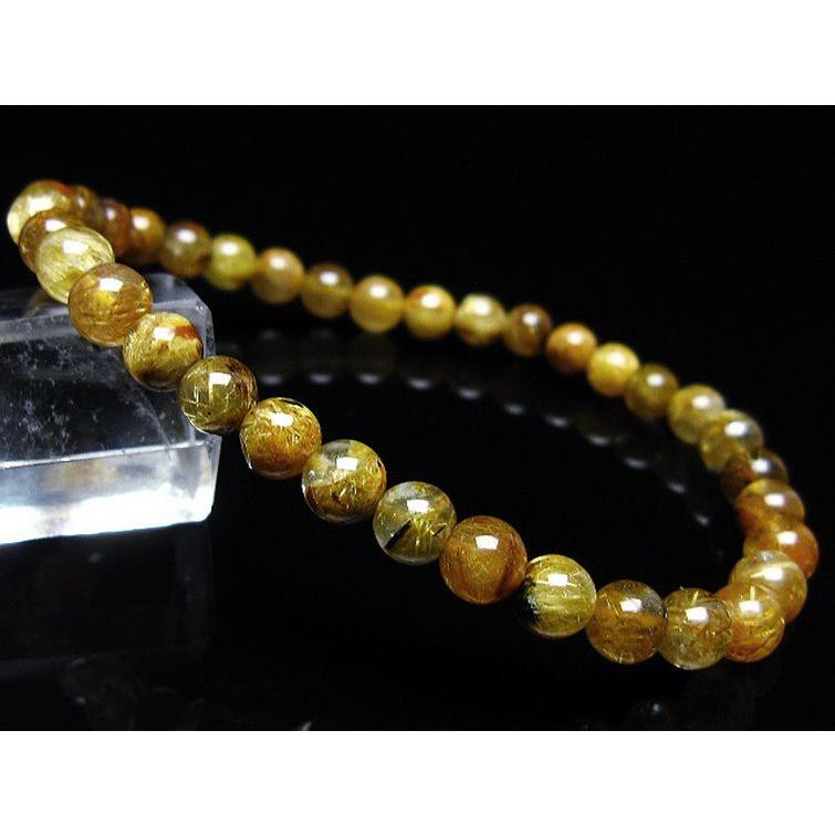 ルチルクォーツ ブレスレット ゴールドタイチンルチル 6mm t116-12865 