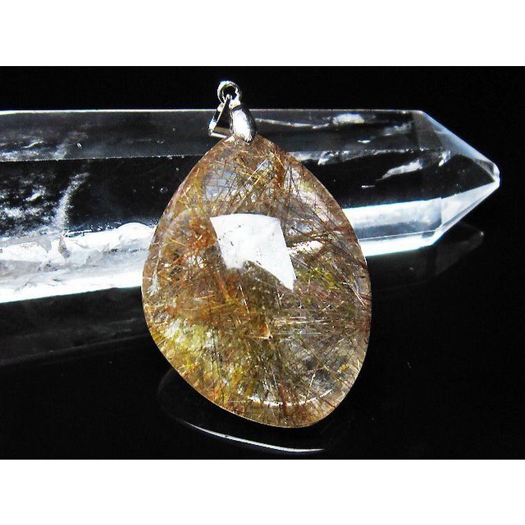 ルチルクォーツ ペンダント プラチナルチル t12-1668 : 誠安天然石専門