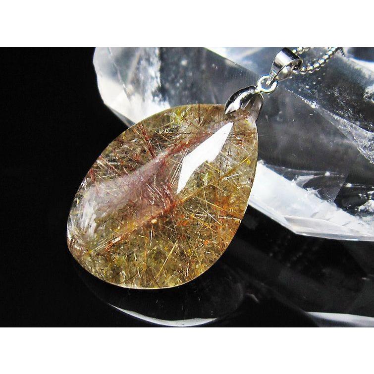 ルチルクォーツ ペンダント プラチナルチル t12-1668 : 誠安天然石専門