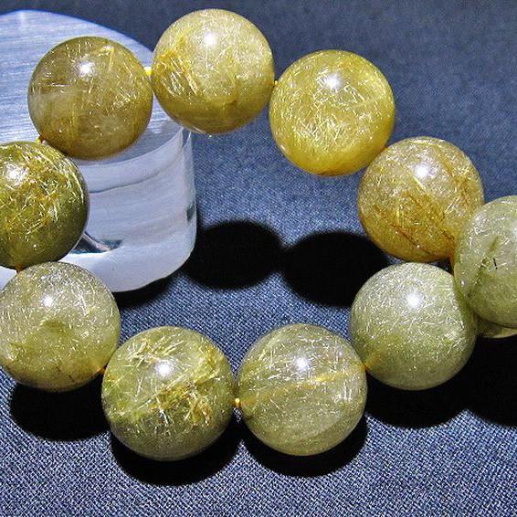 ルチルクォーツ（金針ルチル水晶） ブレスレット 14mm t132-14673