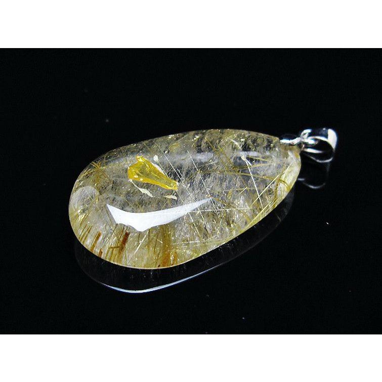 ルチルクォーツ ゴールドタイチンルチル ペンダント t134-3891 : 誠安