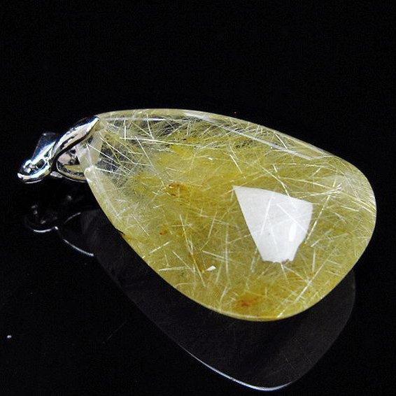 ルチルクォーツ ゴールドタイチンルチル ペンダント t134-4133 : 誠安