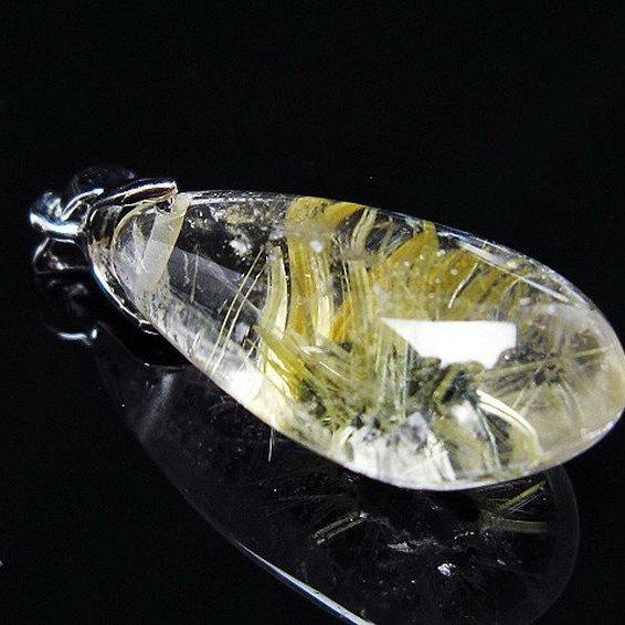 ルチルクォーツ ゴールドタイチンルチル ペンダント t134-4172 : 誠安