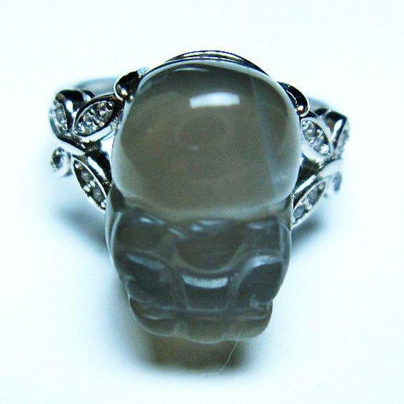 グレームーンストーン ヒキュウ 貔貅 指輪 (15号) t135-7328 : 誠安