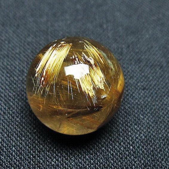 ルチルクォーツ 丸玉 ゴールドタイチンルチル水晶 15mm t145-2360 : 誠