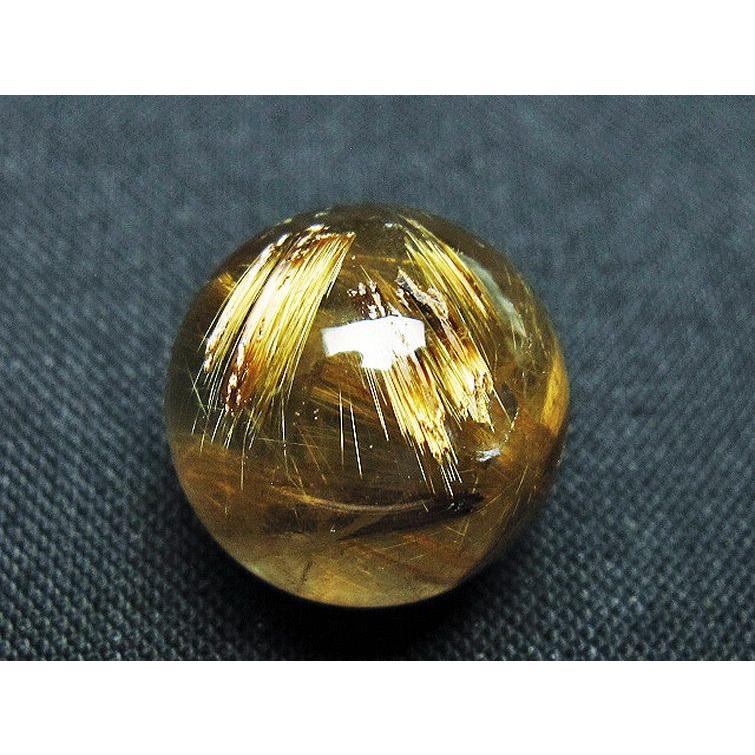 ルチルクォーツ 丸玉 ゴールドタイチンルチル水晶 15mm t145-2360 : 誠
