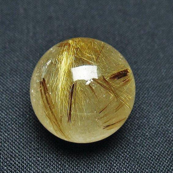 ルチルクォーツ 丸玉 ゴールドタイチンルチル水晶 20mm t145-2389 : 誠