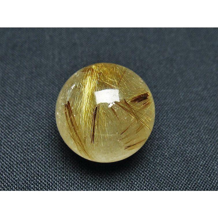 ゴールドルチルクォーツ丸玉(Brasil)(89g) 高品質]ブラジル産ゴールドルチルクォーツ丸玉/スフィア（直径29.5mm