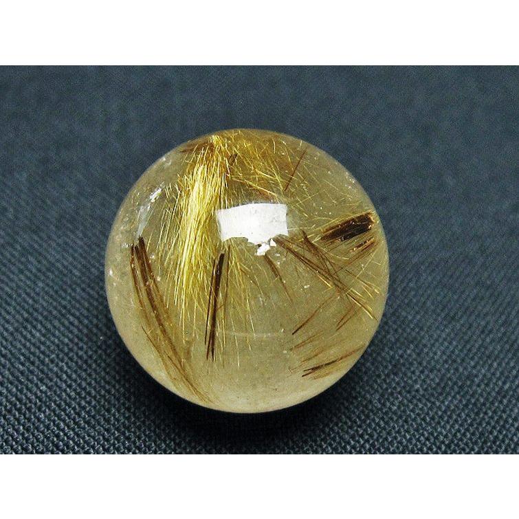 ルチルクォーツ 丸玉 ゴールドタイチンルチル水晶 20mm t145-2389 : 誠