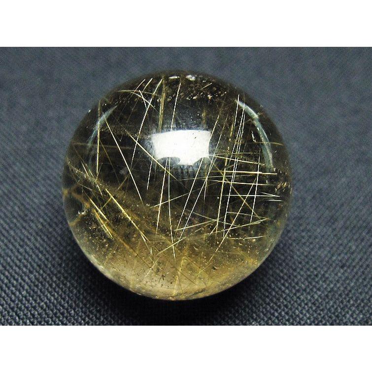 ルチルクォーツ 丸玉 ゴールドタイチンルチル水晶 22mm t145-2411 : 誠