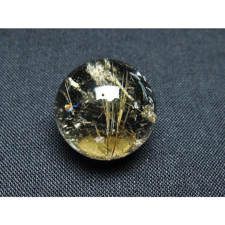ルチルクォーツ 丸玉 ゴールドタイチンルチル水晶 20mm t145-2430 : 誠