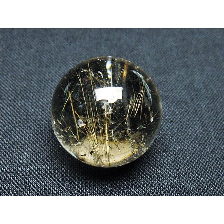 ルチルクォーツ 丸玉 ゴールドタイチンルチル水晶 20mm t145-2430 : 誠