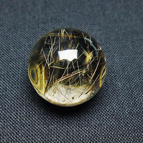 ゴールドルチル丸玉⭐⭐⭐ ルチルクォーツ 丸玉 ゴールドタイチンルチル水晶 18mm t145-2447 : 誠