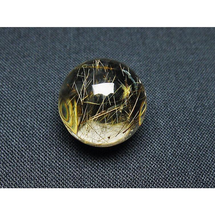 ルチルクォーツ 丸玉 ゴールドタイチンルチル水晶 18mm t145-2447 : 誠