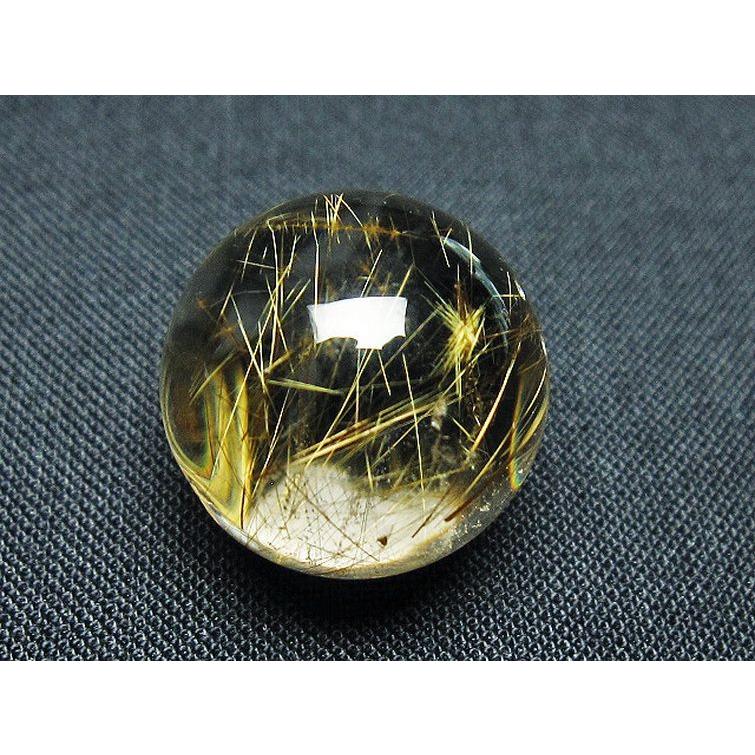 ルチルクォーツ 丸玉 ゴールドタイチンルチル水晶 18mm t145-2447 : 誠