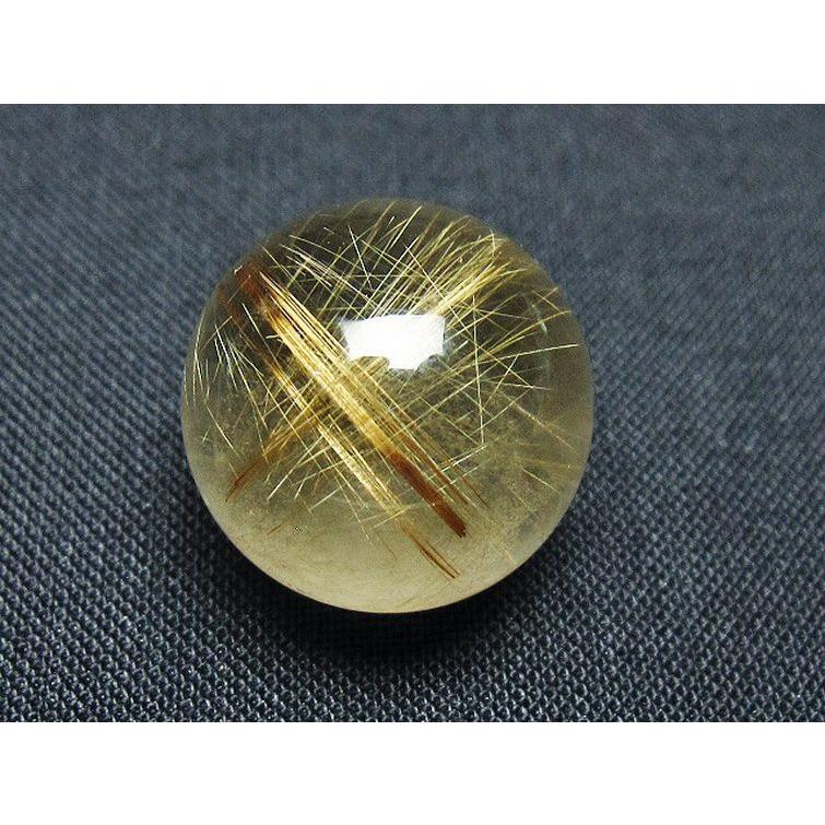 ルチルクォーツ 丸玉 ゴールドタイチンルチル水晶 18mm t145-2541 : 誠
