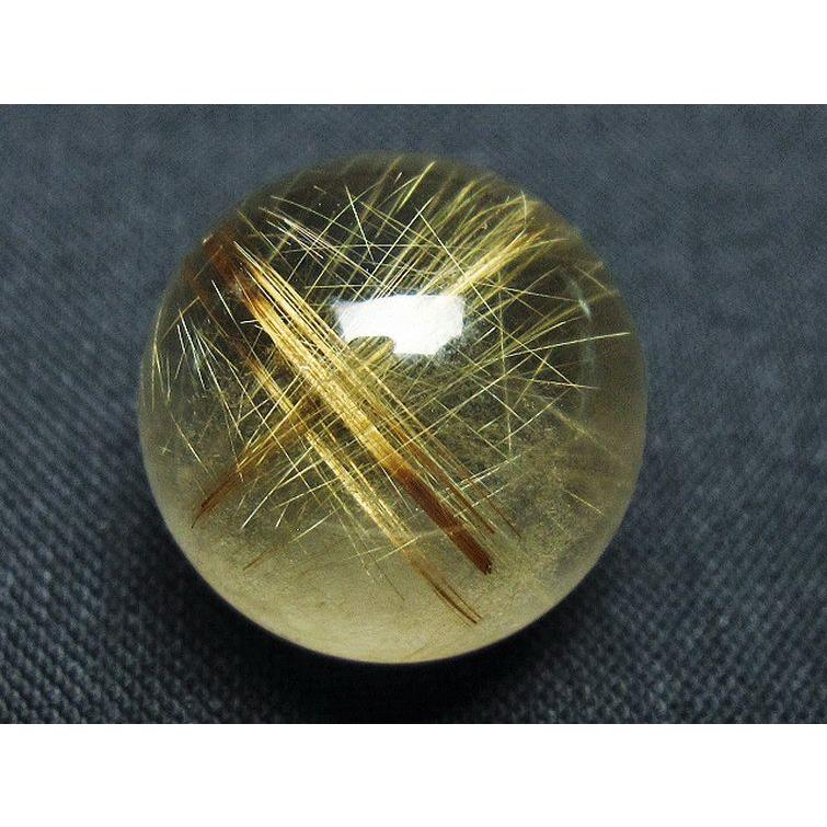 タイチンルチル　ゴールドルチル　ゴールデンルチル　クォーツ　水晶 ルチルクォーツ 丸玉 ゴールドタイチンルチル水晶 18mm t145-2541 : 誠