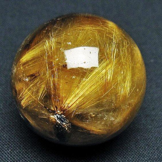 ルチルクォーツ 丸玉 ゴールドタイチンルチル水晶 32mm t145-2565 : 誠