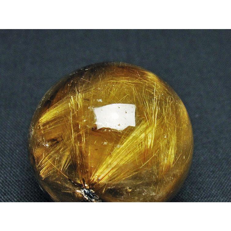 ルチルクォーツ 丸玉 ゴールドタイチンルチル水晶 32mm t145-2565 : 誠