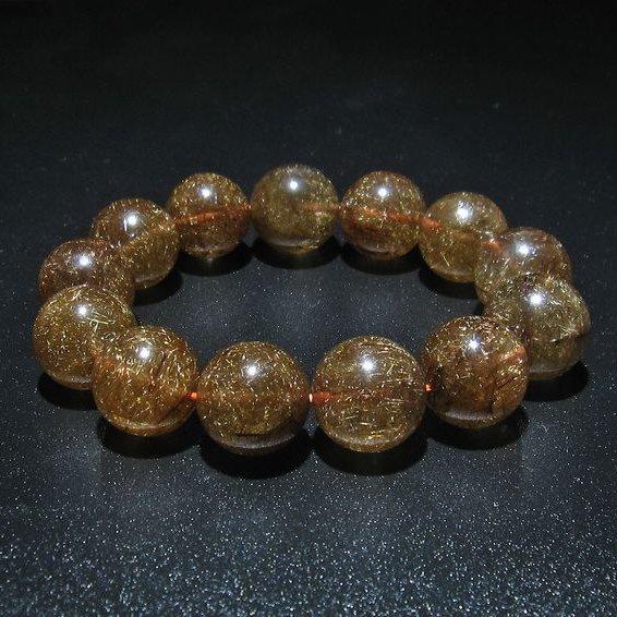 ルチルクォーツ（金針ルチル水晶） ブレスレット 18mm t15-10264 : 誠