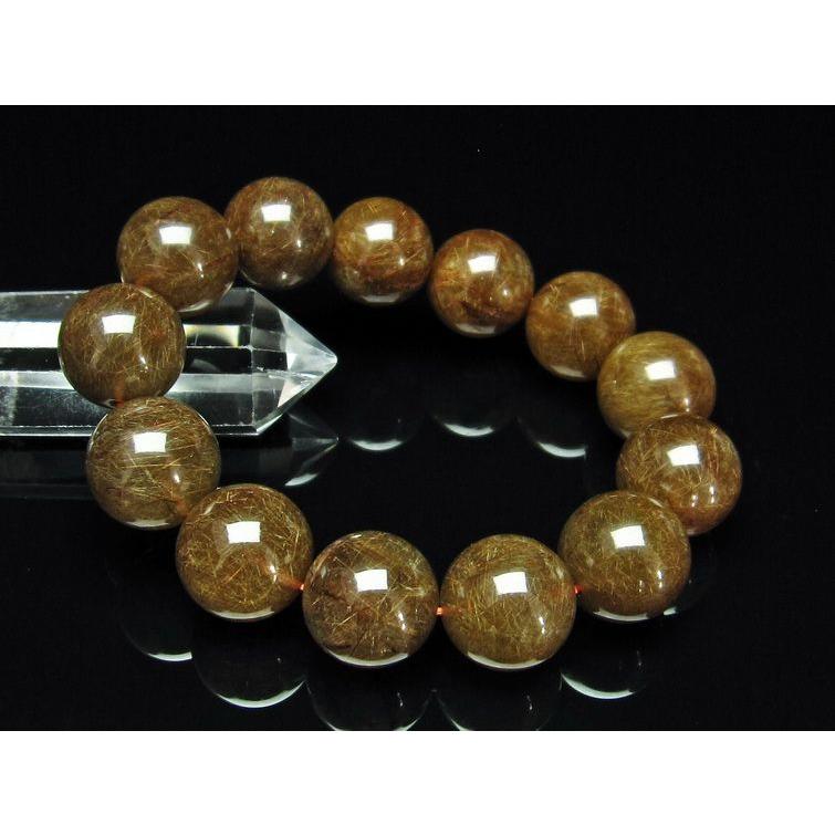 ルチルクォーツ（金針ルチル水晶） ブレスレット 19mm t15-10273 : 誠 