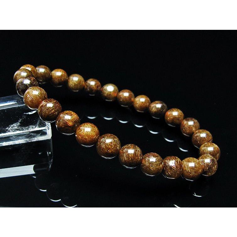 ルチルクォーツ（金針ルチル水晶） ブレスレット 8mm t15-10538 : 誠安