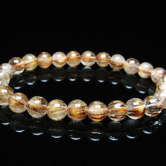 ルチルクォーツ ブレスレット ファイナルグレードルチル 7mm t15-10852