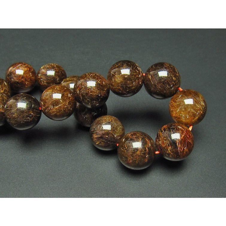 ルチルクォーツ（金針ルチル水晶） ブレスレット 15mm t15-9644 : 誠安