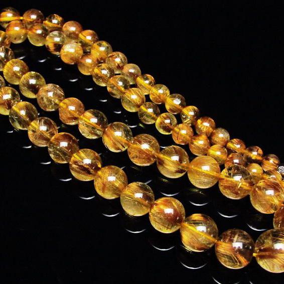 ルチルクォーツ ネックレス ゴールドタイチンルチル 12mm t162-437