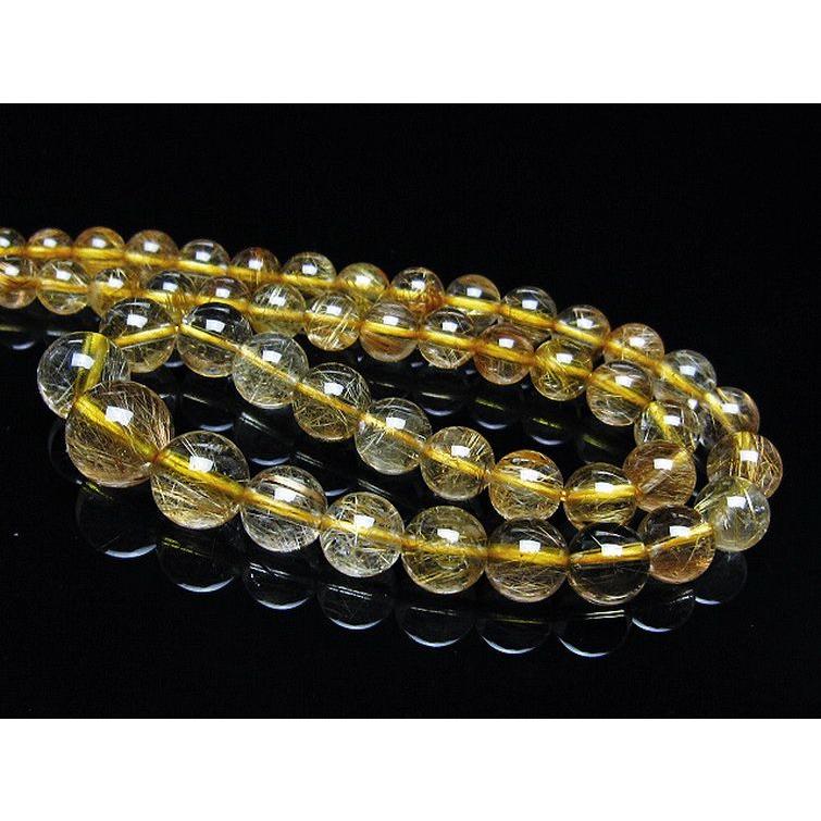 ルチルクォーツ ネックレス ゴールドタイチンルチル 10mm t162-700