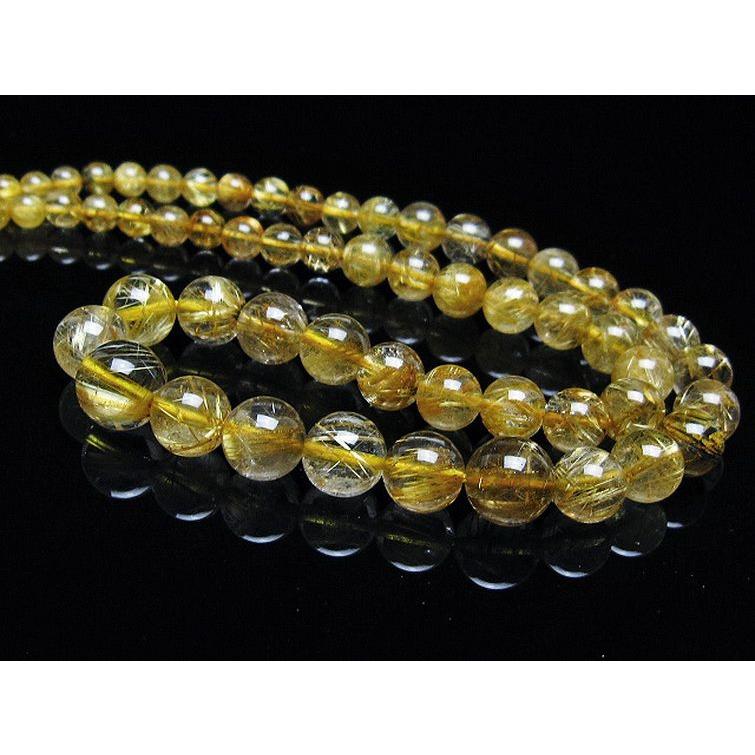 ルチルクォーツ ネックレス ゴールドタイチンルチル 10mm t162-743