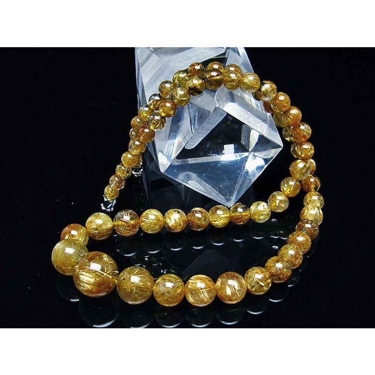 ルチルクォーツ ネックレス ゴールドタイチンルチル 13mm t162-754