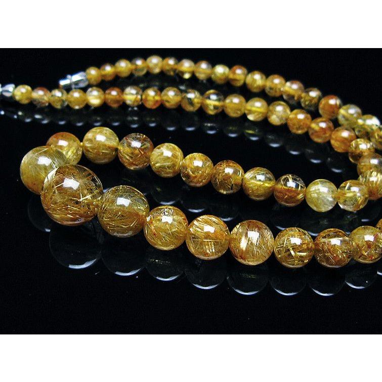 ルチルクォーツ ネックレス ゴールドタイチンルチル 13mm t162-754